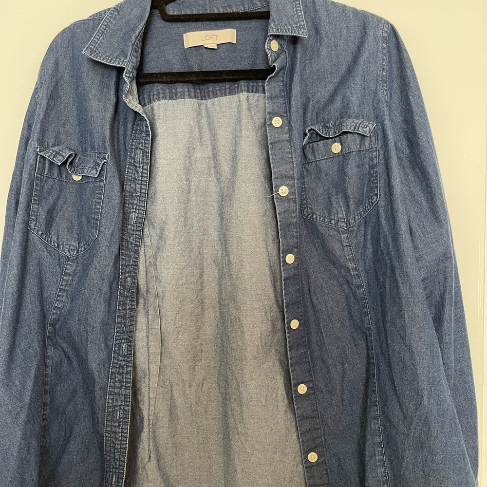 LOFT Denim Button Up